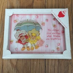 Vintage 1980 Strawberry Shortcake Framed Art LuLu's Inc SP200 American Greetings